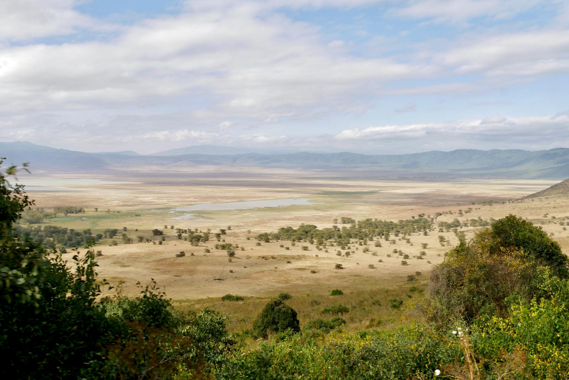 The Ngorongoro Crater floor seen from the rim